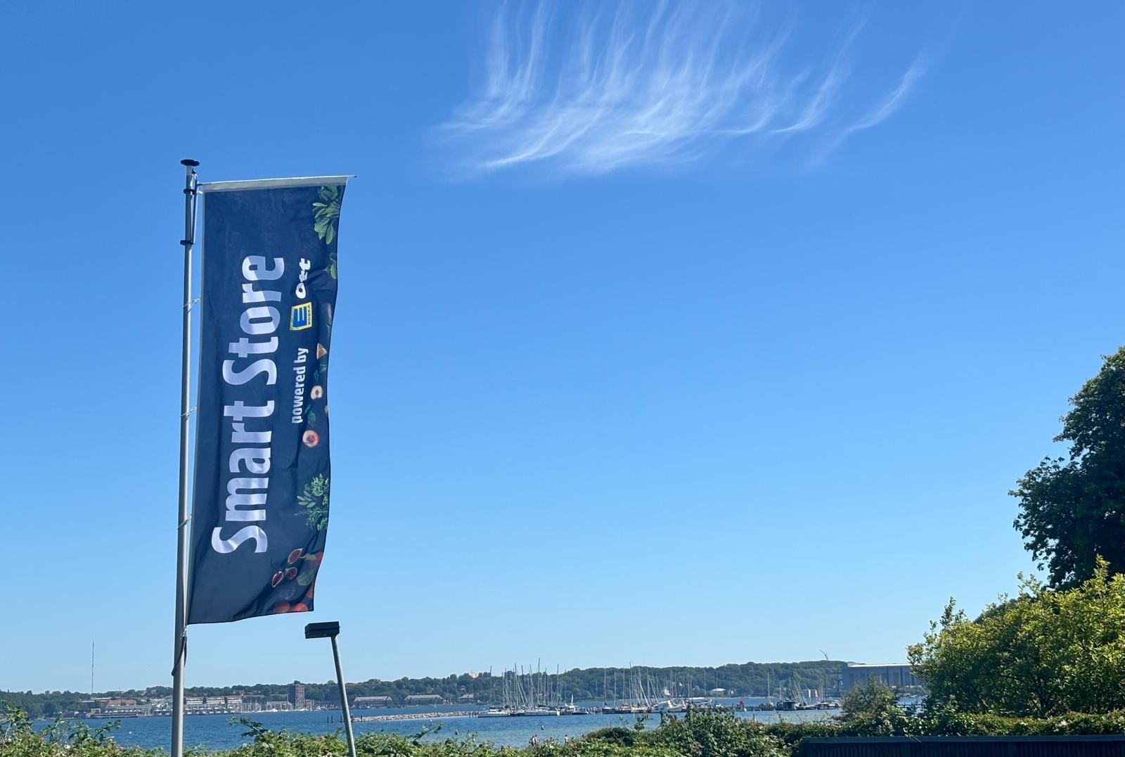 Ausblick auf die Flensburger Förde vom SmartStore EDEKA Ott in Wassersleben