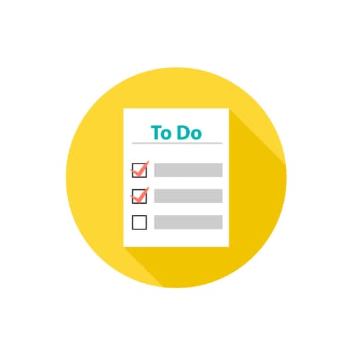 Icon: To Do Liste mit zwei Haken