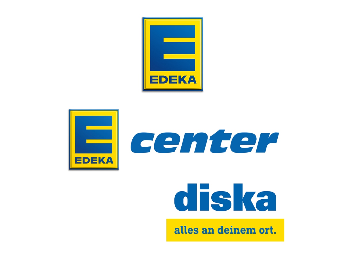 Logos Edeka, E center, diska