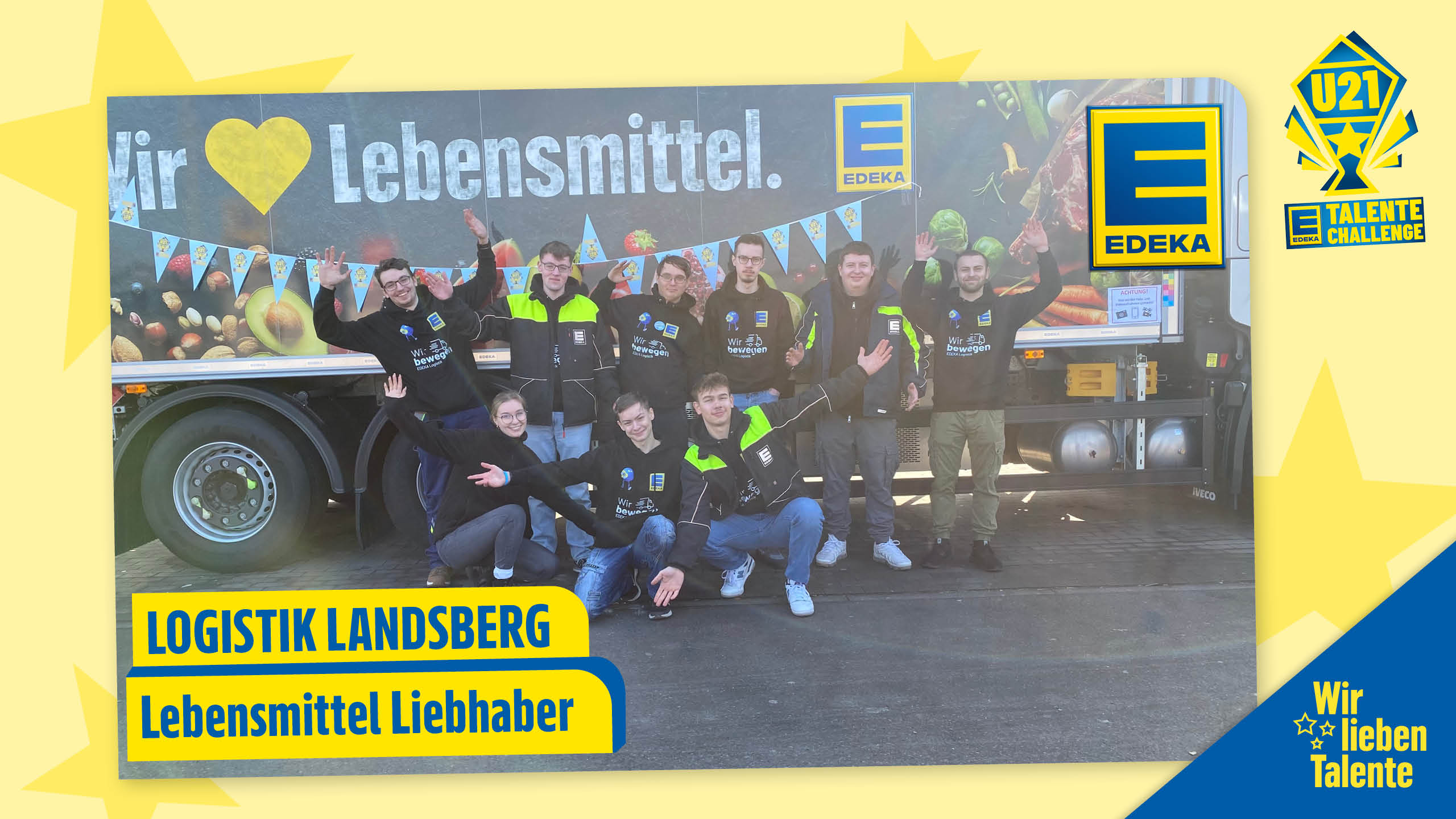 EDEKA U21 TeamAward 2025 Teamfoto Logistik Landsberg "Lebensmittel Liebhaber"