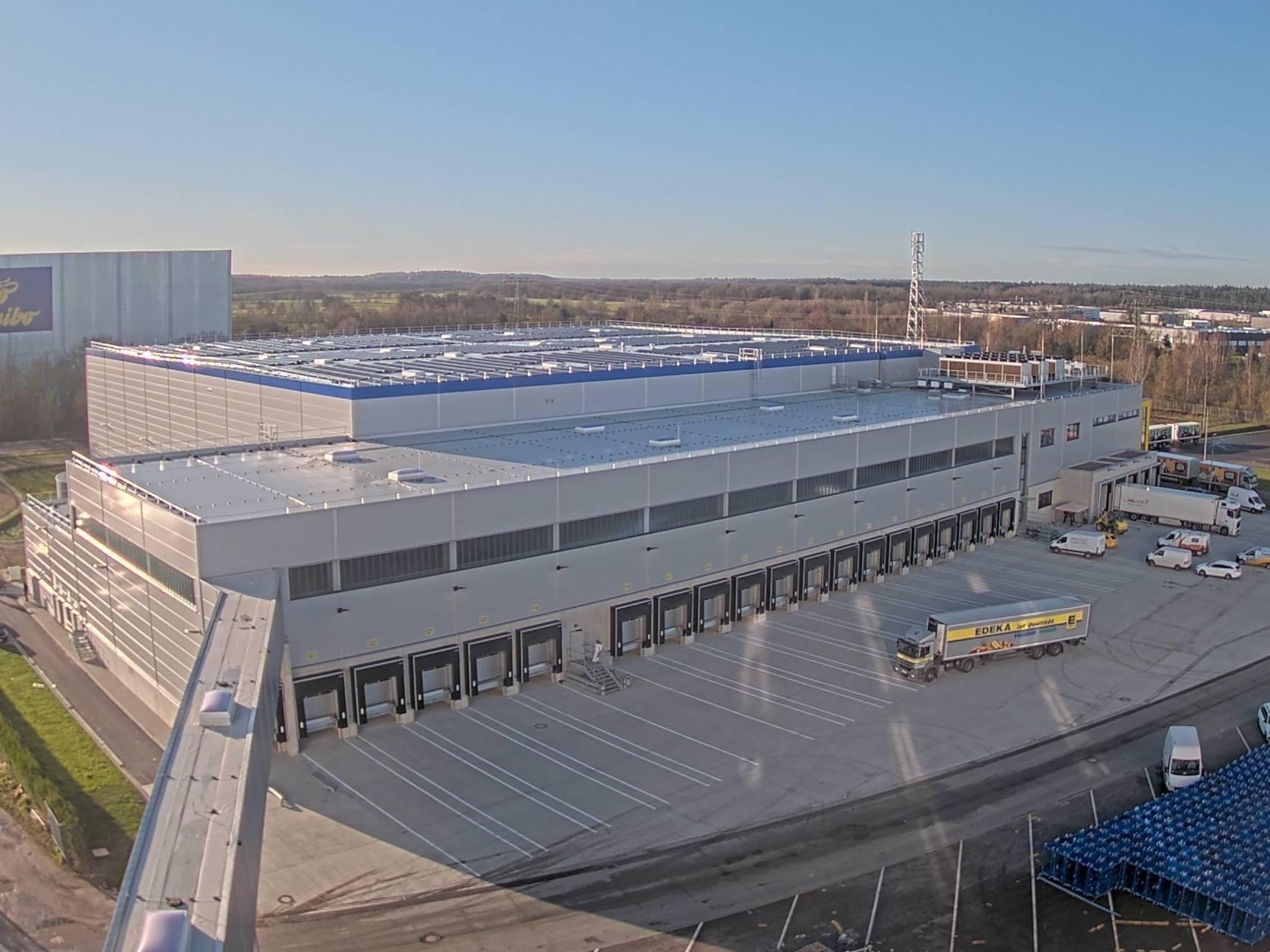 Luftbildaufnahme des Logistikstandorts in Zarrentin
