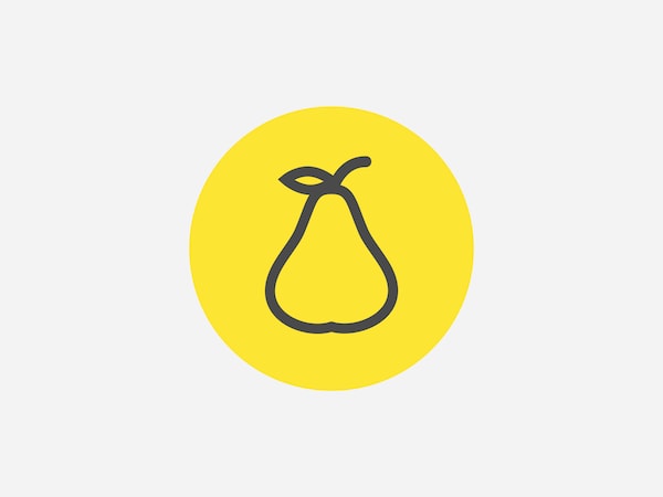 Birnen-Symbol in gelbem Kreis