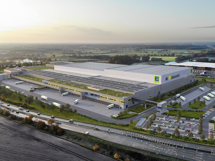 Luftaufnahme des EDEKA Nord Logistikzentrums in Neumünster-Eichhof