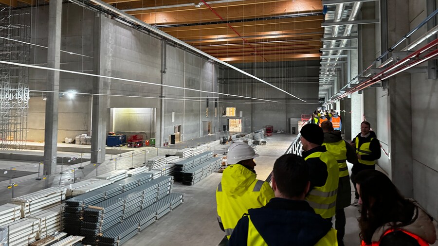 Besichtigung der Baurabeiten vom Lager