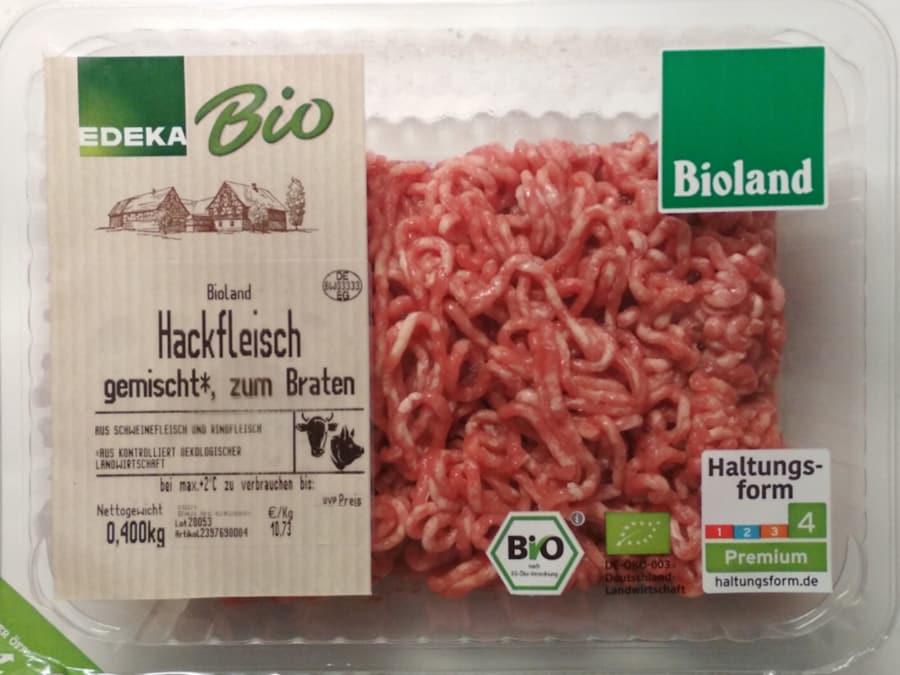 Warenrückruf: Hofglück Hackfleisch gemischt 400g und EDEKA Bio Hackfleisch gemischt 400g