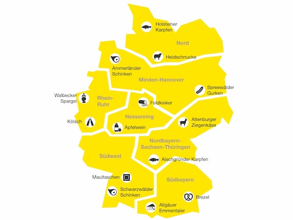 Kulinarische Karte der Politik, Deutschland