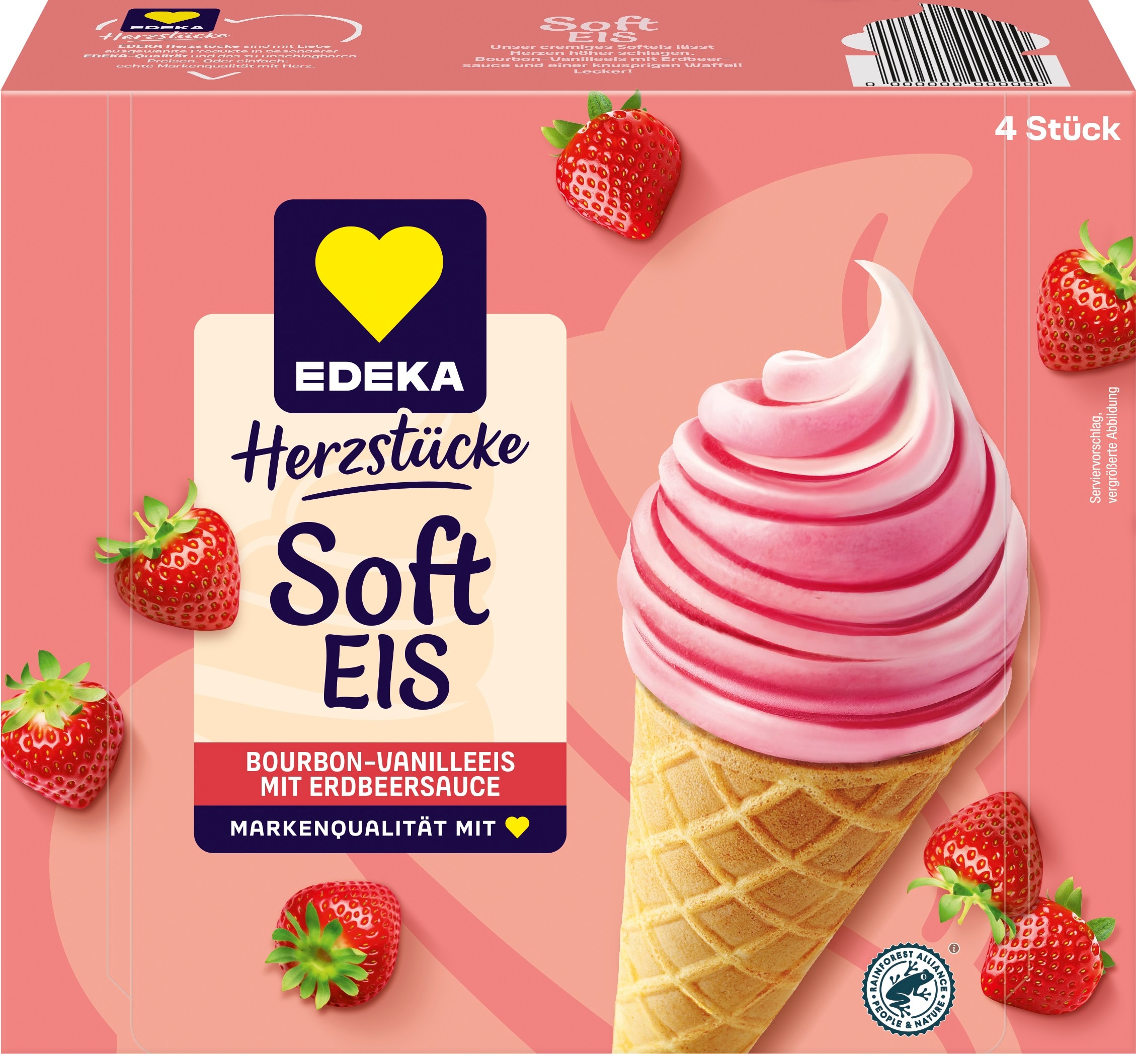 EDEKA Herzstcke Softeis Erdbeere