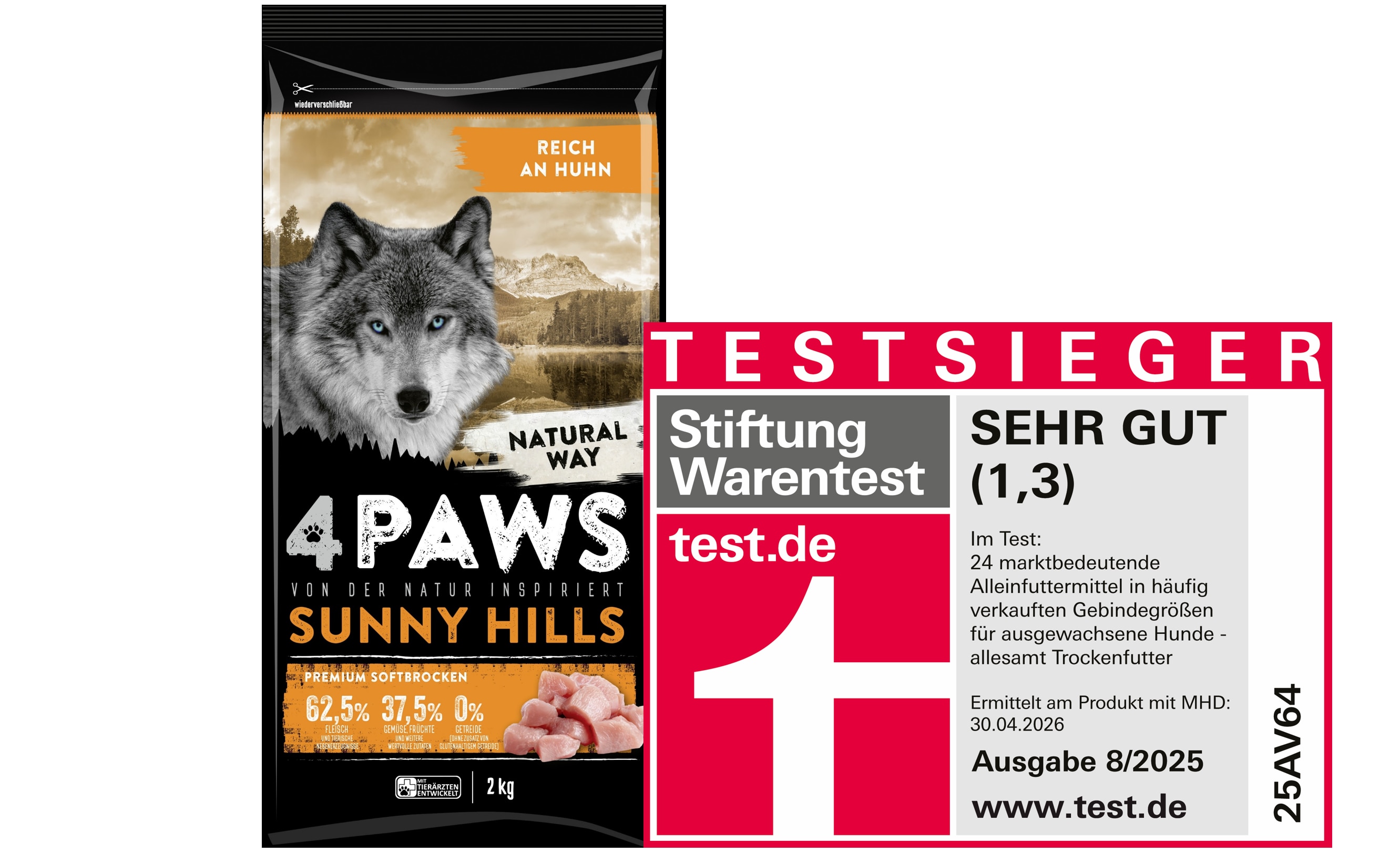 Testsieger: Sehr gut fr 4PAWS Sunny Hills bei Stiftung Warentest