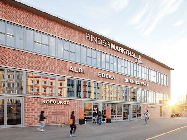 Außenansicht der Rindermarkthalle in St. Pauli